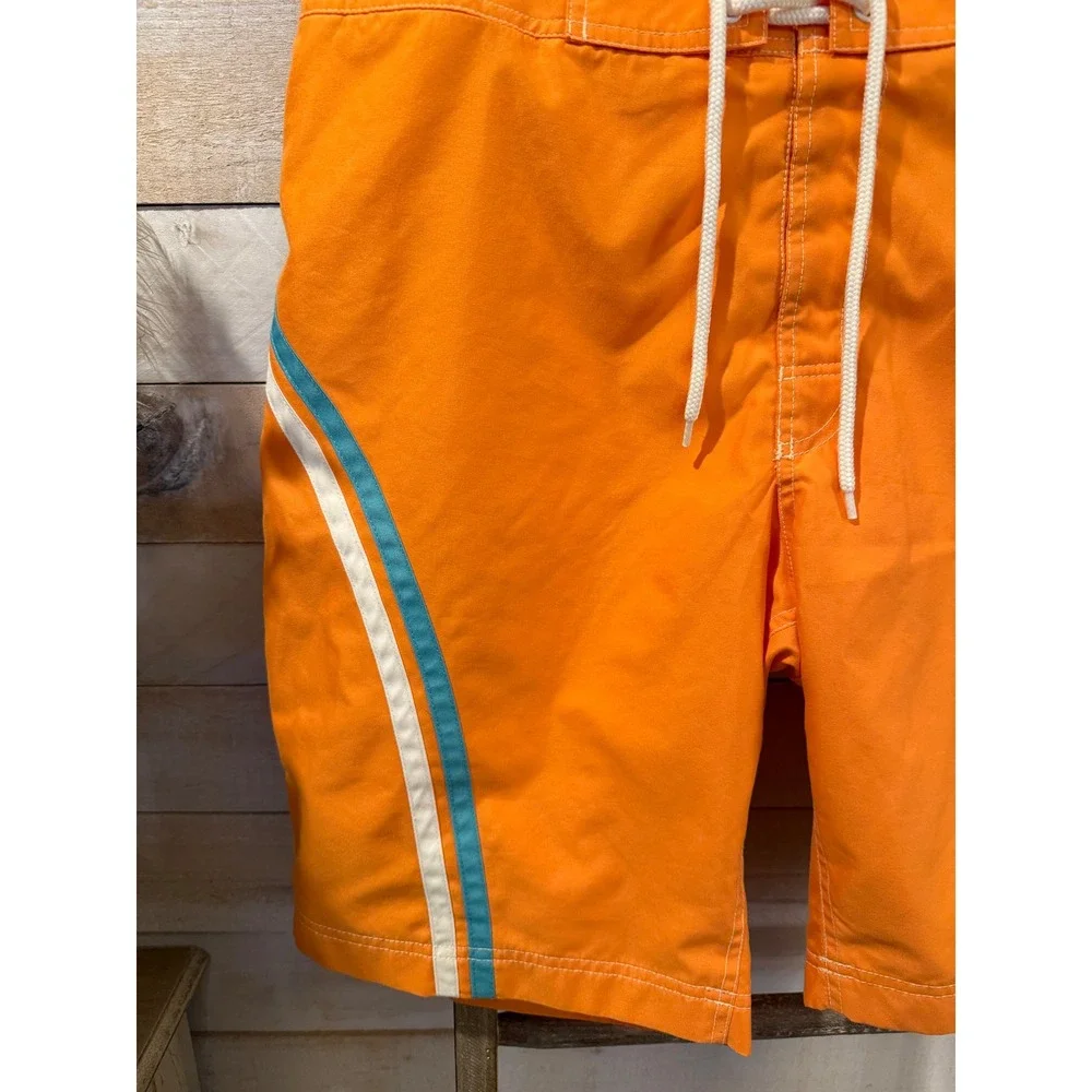 Gap Mens Orange Board Shorts Teal White Side Stripe Swim Trunks Large